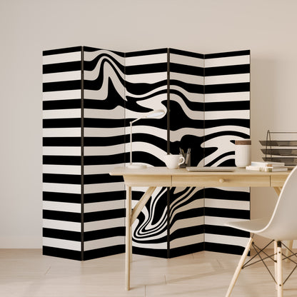 POLYLINE FUZZY Decorative 5-Panel Room Divider