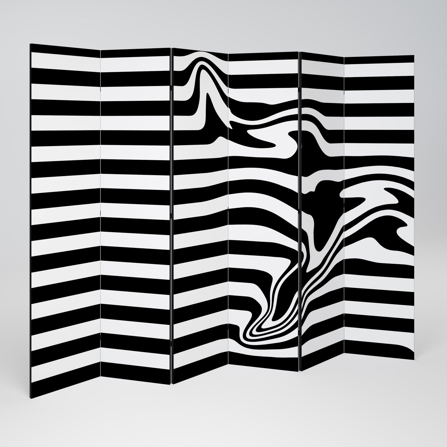 Divisorio decorativo per ambienti POLYLINE FUZZY a 6 pannelli