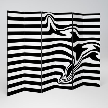 Divisorio decorativo per ambienti POLYLINE FUZZY a 6 pannelli