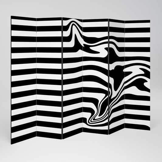 Divisorio decorativo per ambienti POLYLINE FUZZY a 6 pannelli