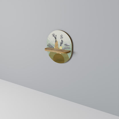 EARTH ELEMENTS Mensola Ovale Decorativa in Effetto Rovere