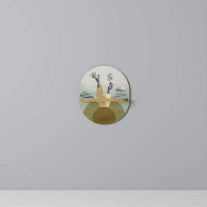 EARTH ELEMENTS Mensola Ovale Decorativa in Effetto Rovere