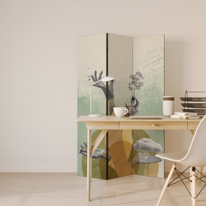 EARTH ELEMENTS Divisorio decorativo per ambienti a 3 pannelli