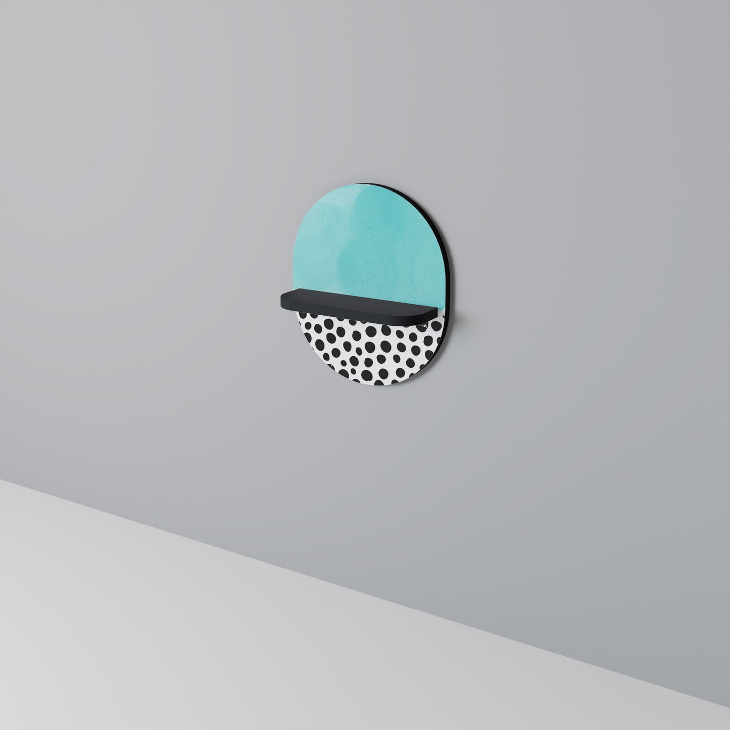 AZURE TREASURE Oval Art Shelf In Black Finish