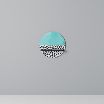 AZURE TREASURE Round Art Shelf In Black Finish