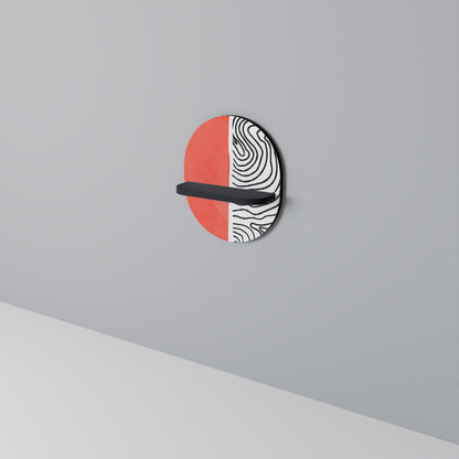 ORANGEY TREASURE Oval Art Shelf In Black Finish