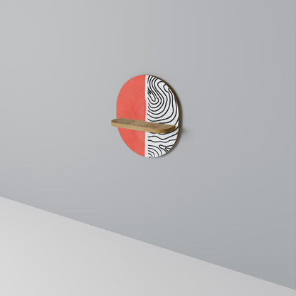 ORANGEY TREASURE Mensola Ovale Decorativa in Effetto Rovere