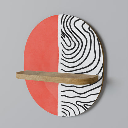 ORANGEY TREASURE Mensola Ovale Decorativa in Effetto Rovere