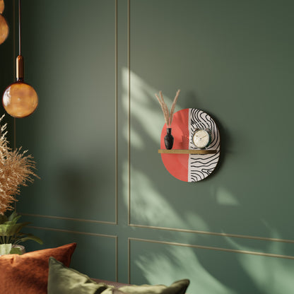 ORANGEY TREASURE Mensola Ovale Decorativa in Effetto Rovere