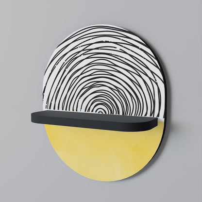 SUNNY TREASURE Oval Art Shelf In Black Finish