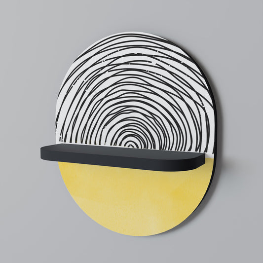 SUNNY TREASURE Oval Art Shelf In Black Finish