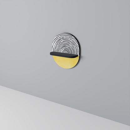 SUNNY TREASURE Oval Art Shelf In Black Finish