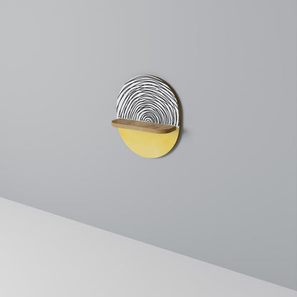 SUNNY TREASURE Mensola Ovale Decorativa in Effetto Rovere