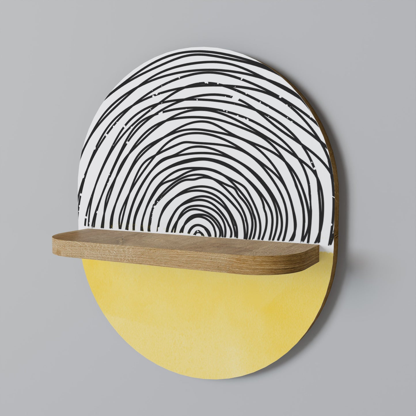 SUNNY TREASURE Mensola Ovale Decorativa in Effetto Rovere