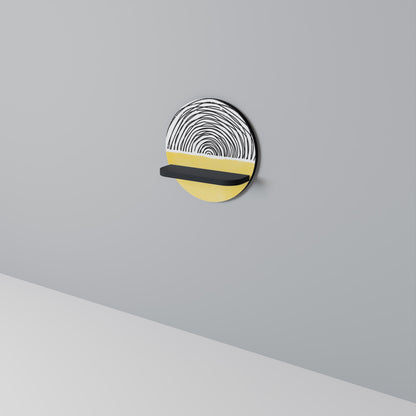 SUNNY TREASURE Round Art Shelf In Black Finish