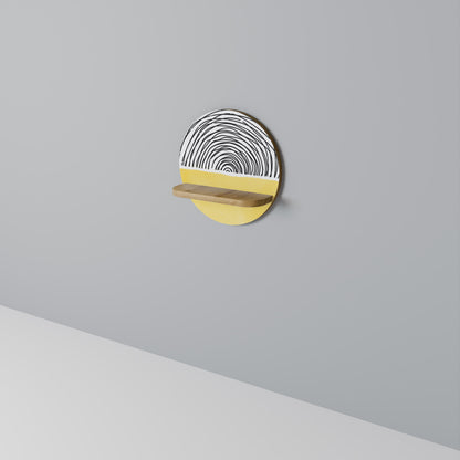 SUNNY TREASURE Round Art Shelf In Oak Effect