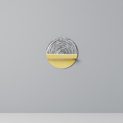 SUNNY TREASURE Round Art Shelf In Oak Effect