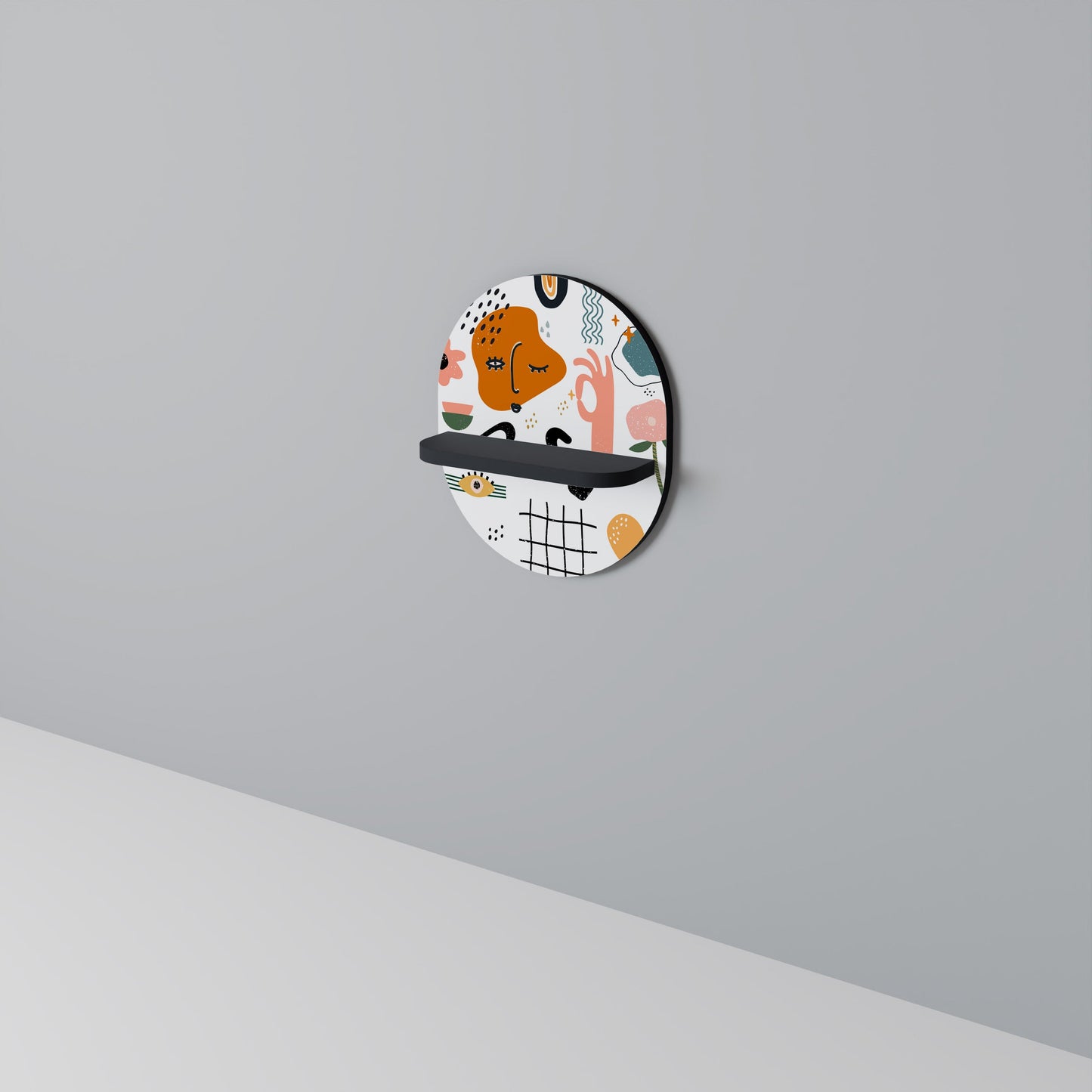 MATISSE WHIMSY Oval Art Shelf In Black Finish