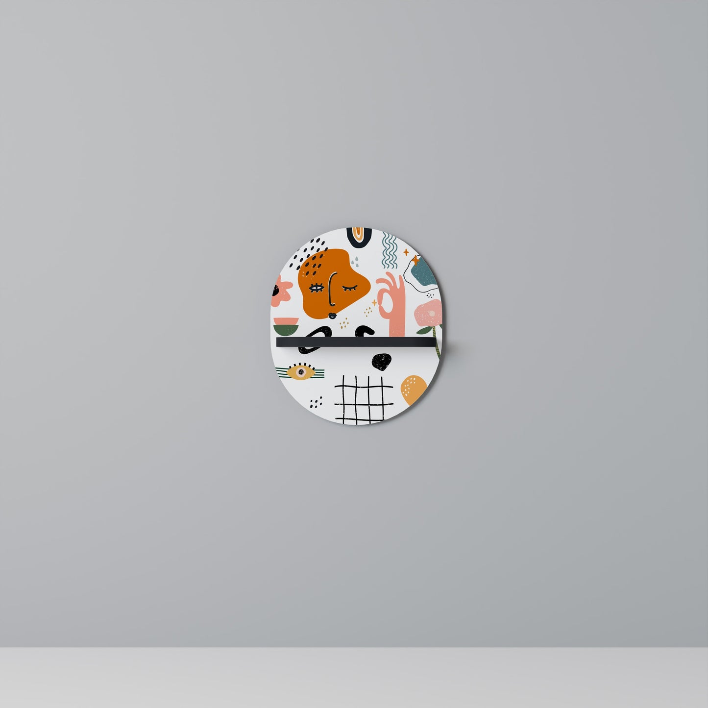 MATISSE WHIMSY Oval Art Shelf In Black Finish