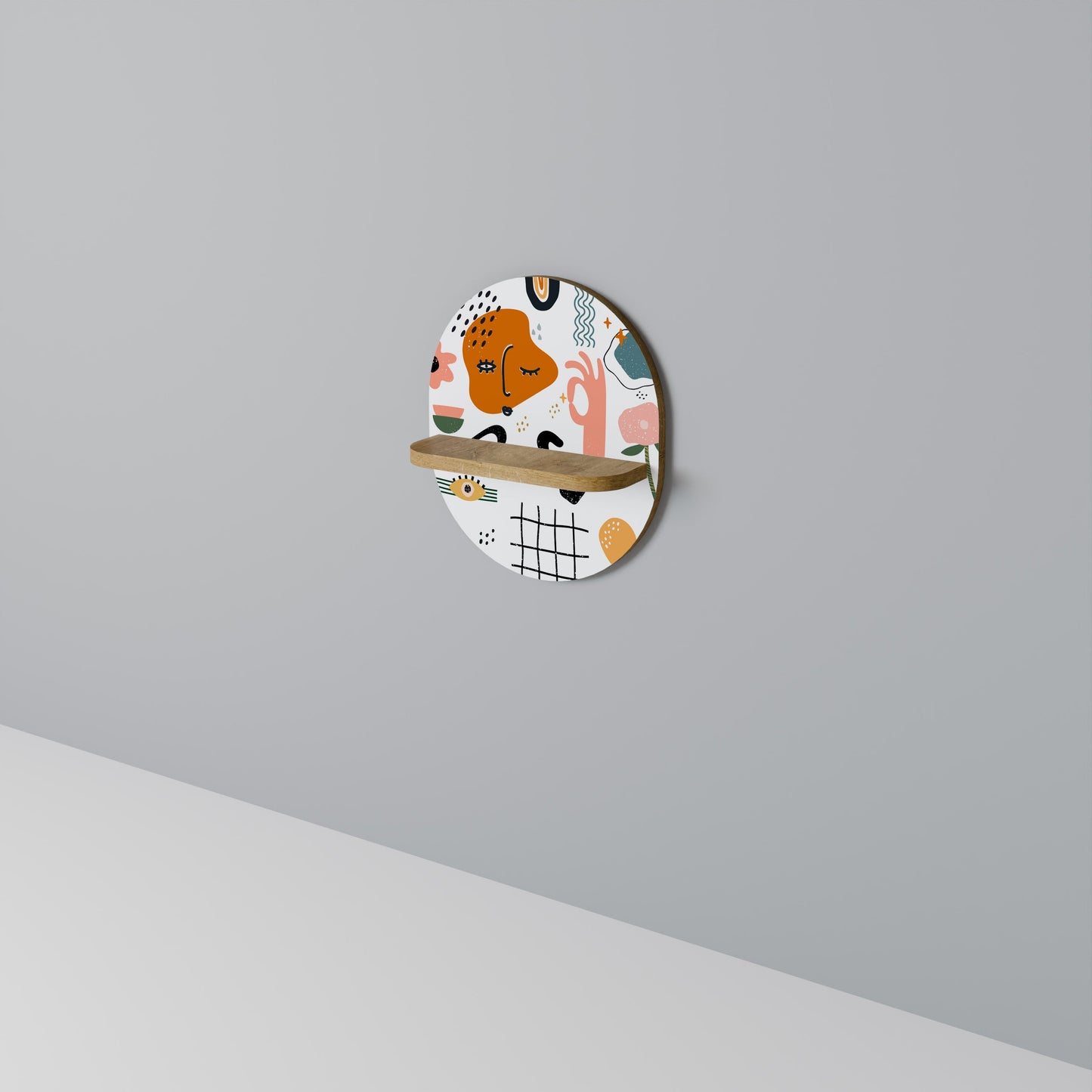 MATISSE WHIMSY Mensola Ovale Decorativa in Effetto Rovere