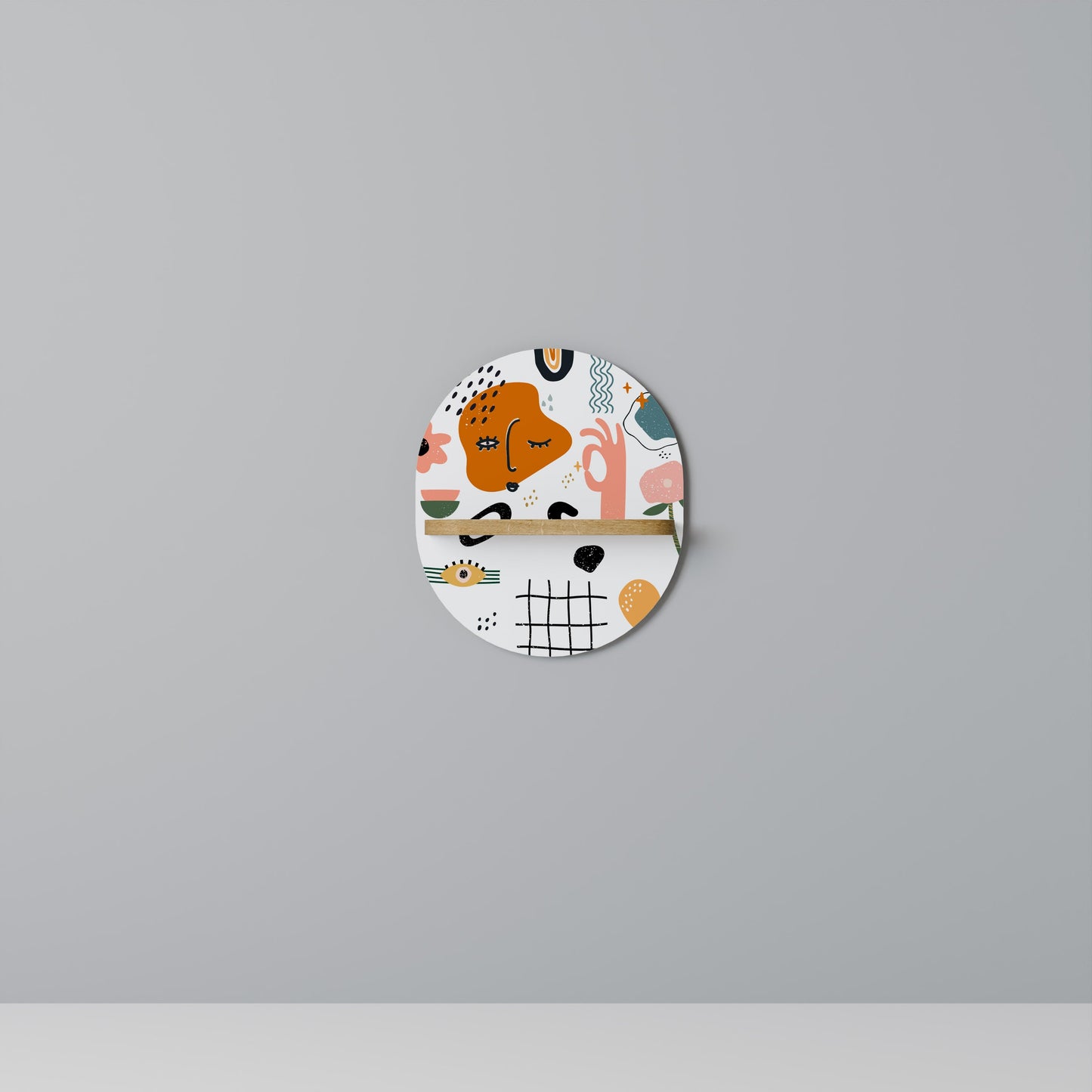 MATISSE WHIMSY Mensola Ovale Decorativa in Effetto Rovere