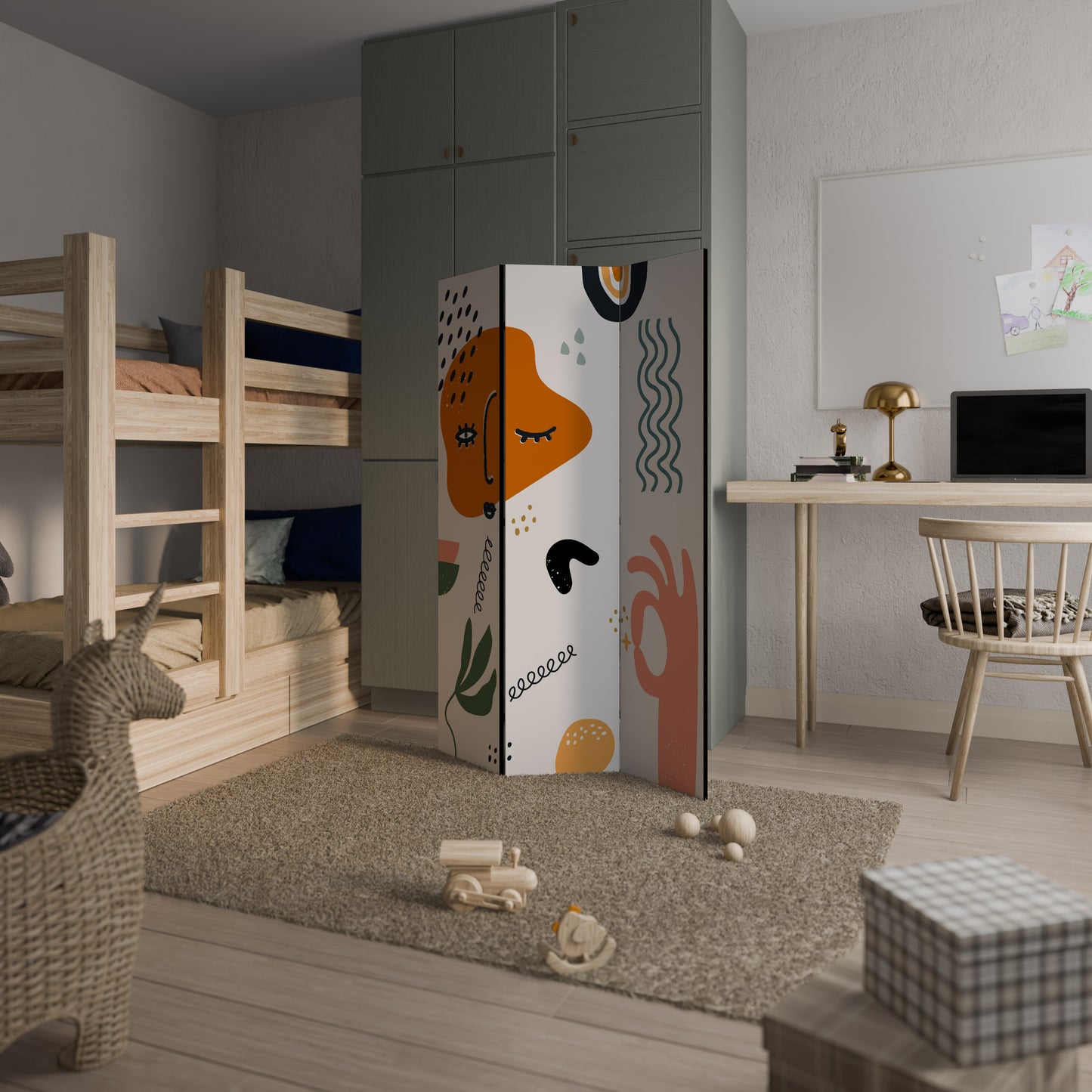 MATISSE WHIMSY Divisorio decorativo per ambienti a 3 pannelli