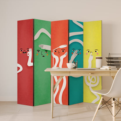 LIVELY FEATURES Decorative 5-Panel Room Divider