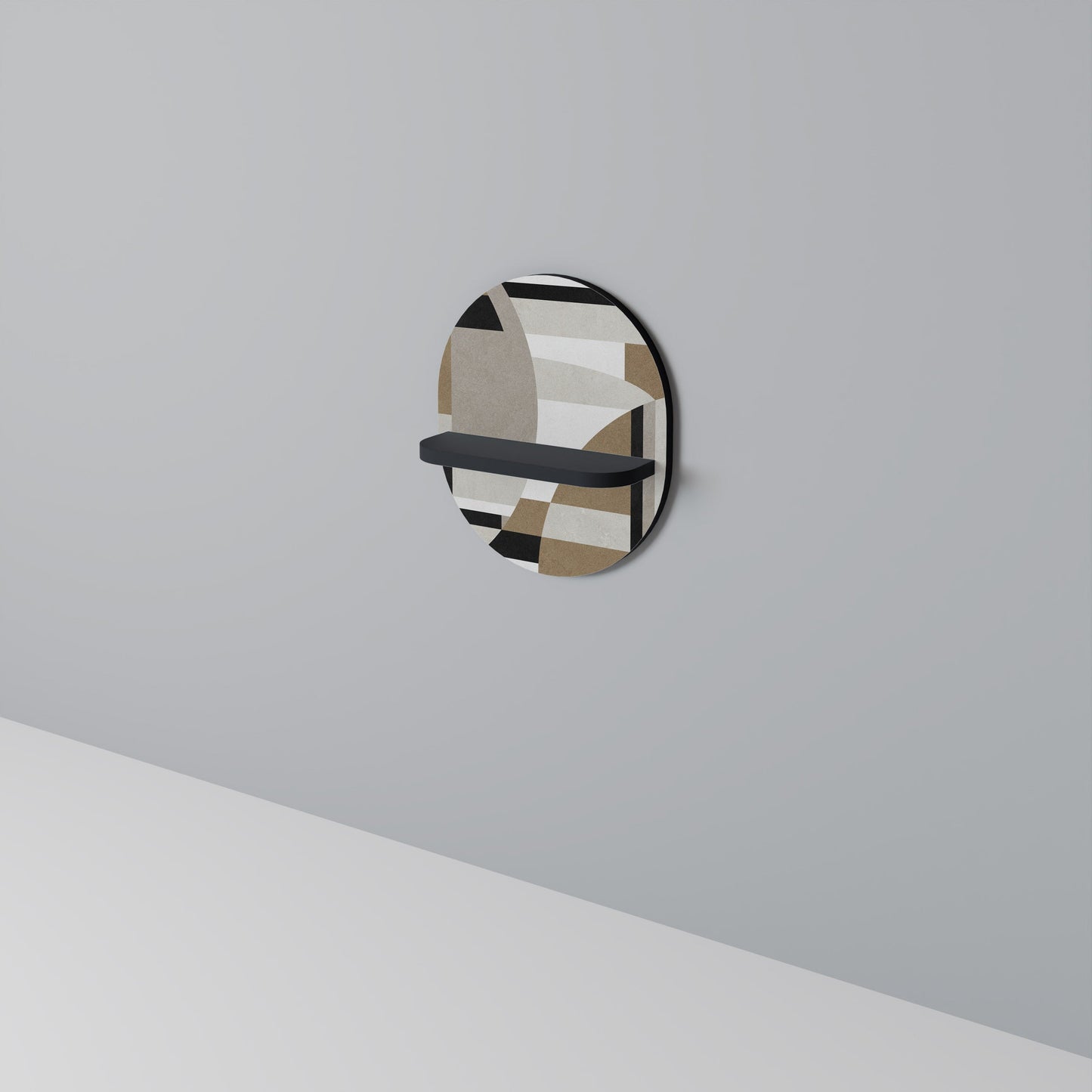 DELICATE MEMENTO Oval Art Shelf In Black Finish