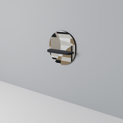 DELICATE MEMENTO Oval Art Shelf In Black Finish