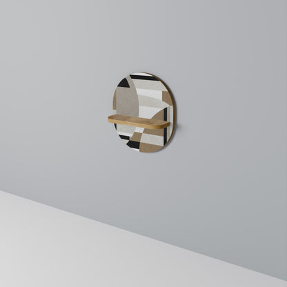 DELICATE MEMENTO Oval Art Shelf In Oak Effect