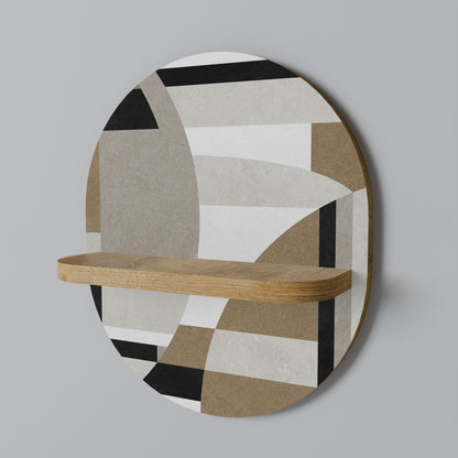 DELICATE MEMENTO Oval Art Shelf In Oak Effect