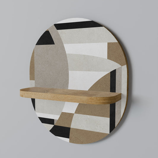 DELICATE MEMENTO Oval Art Shelf In Oak Effect