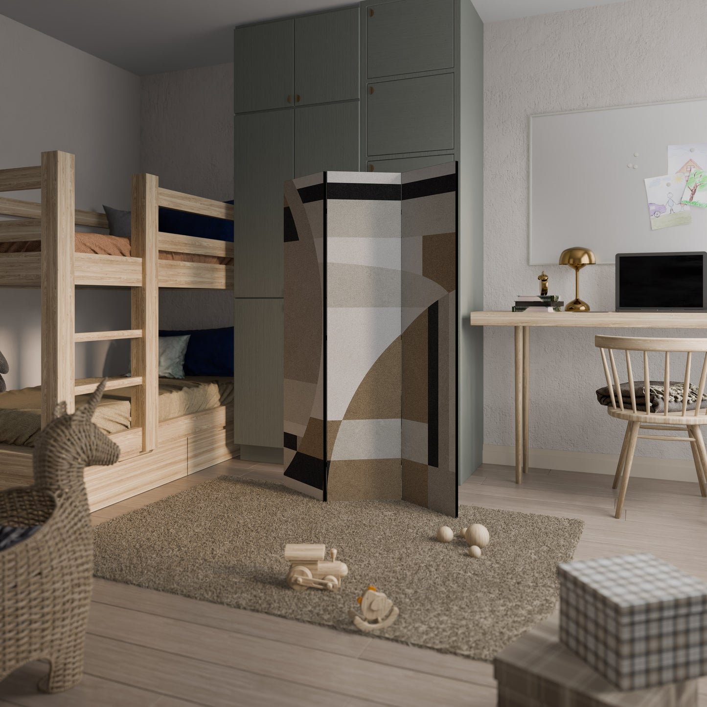 DELICATE MEMENTO Divisorio decorativo per ambienti a 3 pannelli