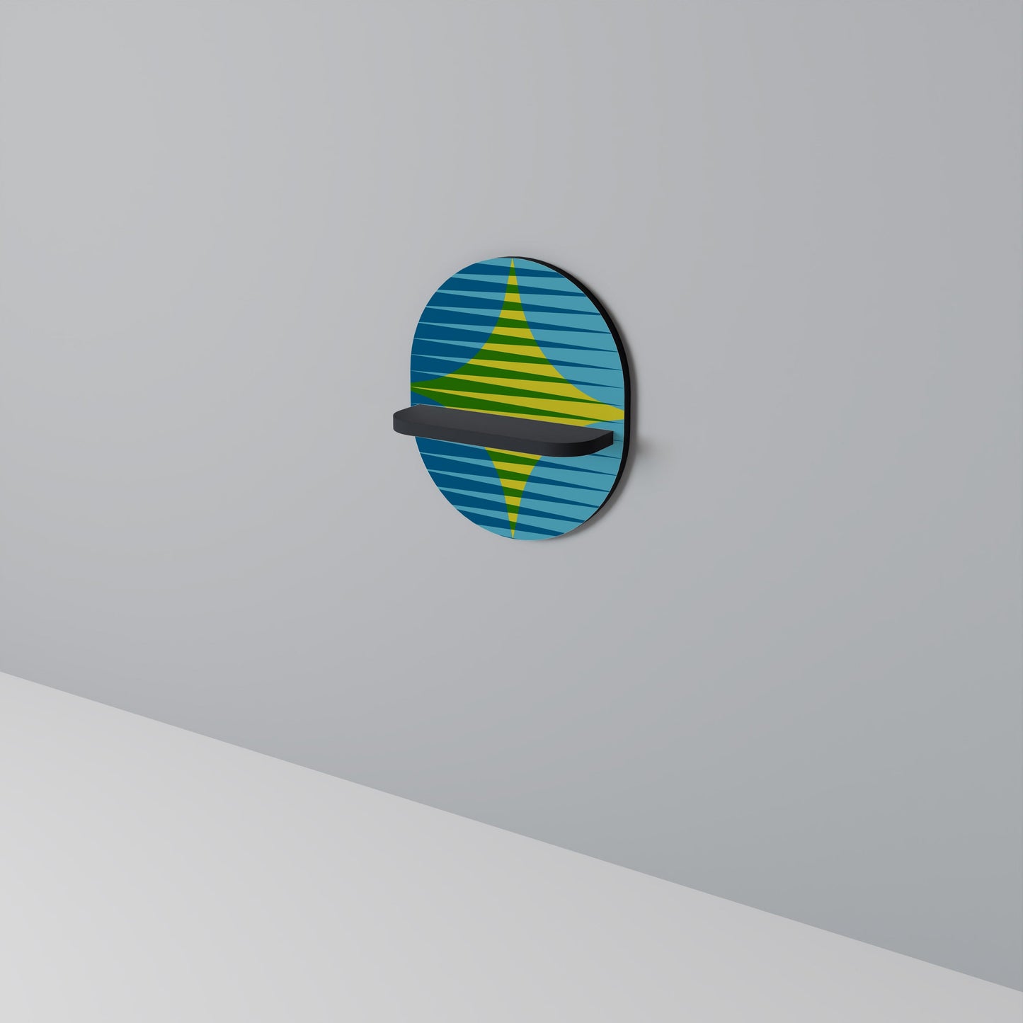 PERFECTION PICKS Oval Art Shelf In Black Finish