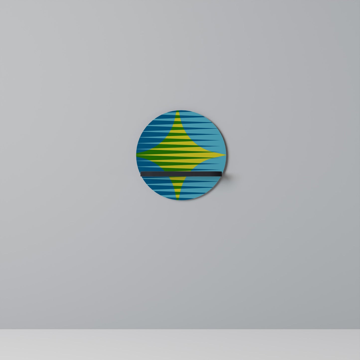 PERFECTION PICKS Round Art Shelf In Black Finish