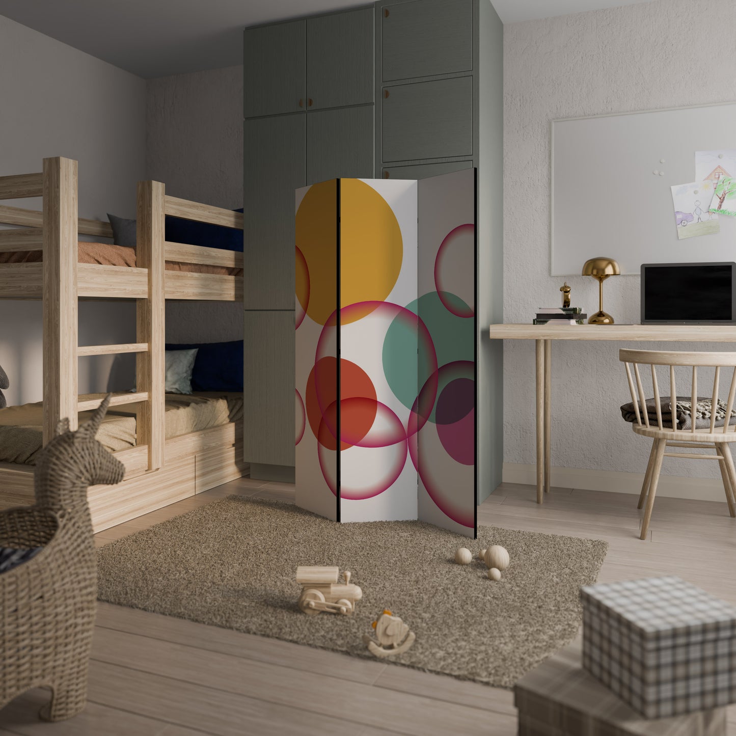 BUBBLE WISH Divisorio decorativo per ambienti a 3 pannelli