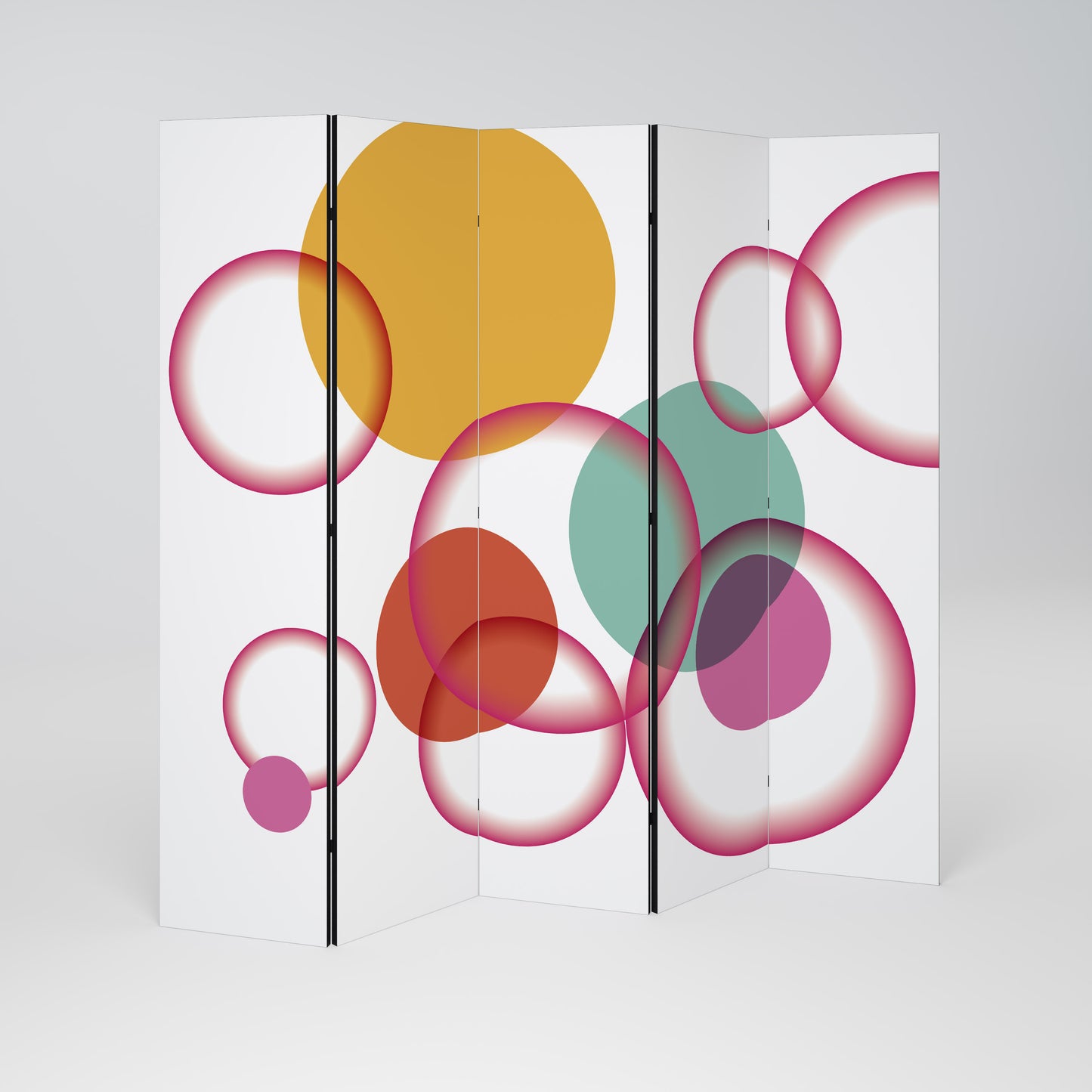 BUBBLE WISH Decorative 5-Panel Room Divider