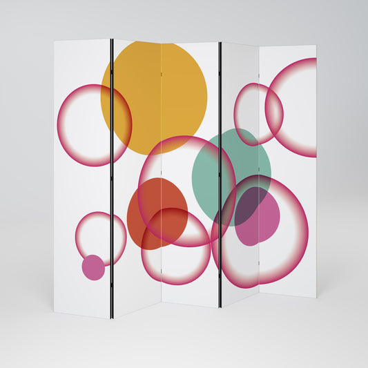 BUBBLE WISH Decorative 5-Panel Room Divider