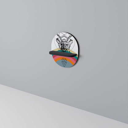 DEER OF COLOR Oval Art Shelf In Black Finish