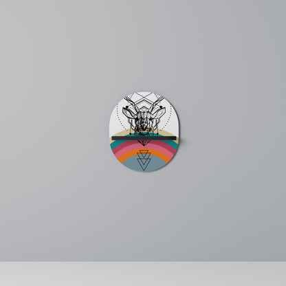 DEER OF COLOR Oval Art Shelf In Black Finish