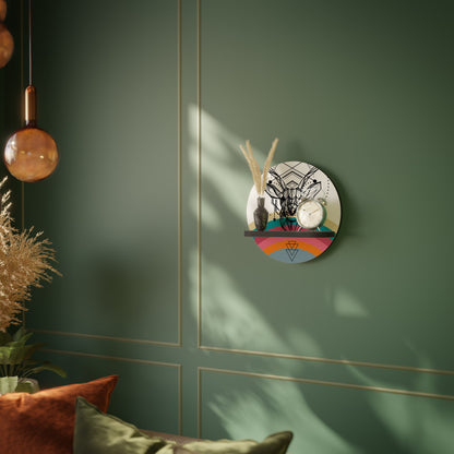 DEER OF COLOR Round Art Shelf In Black Finish