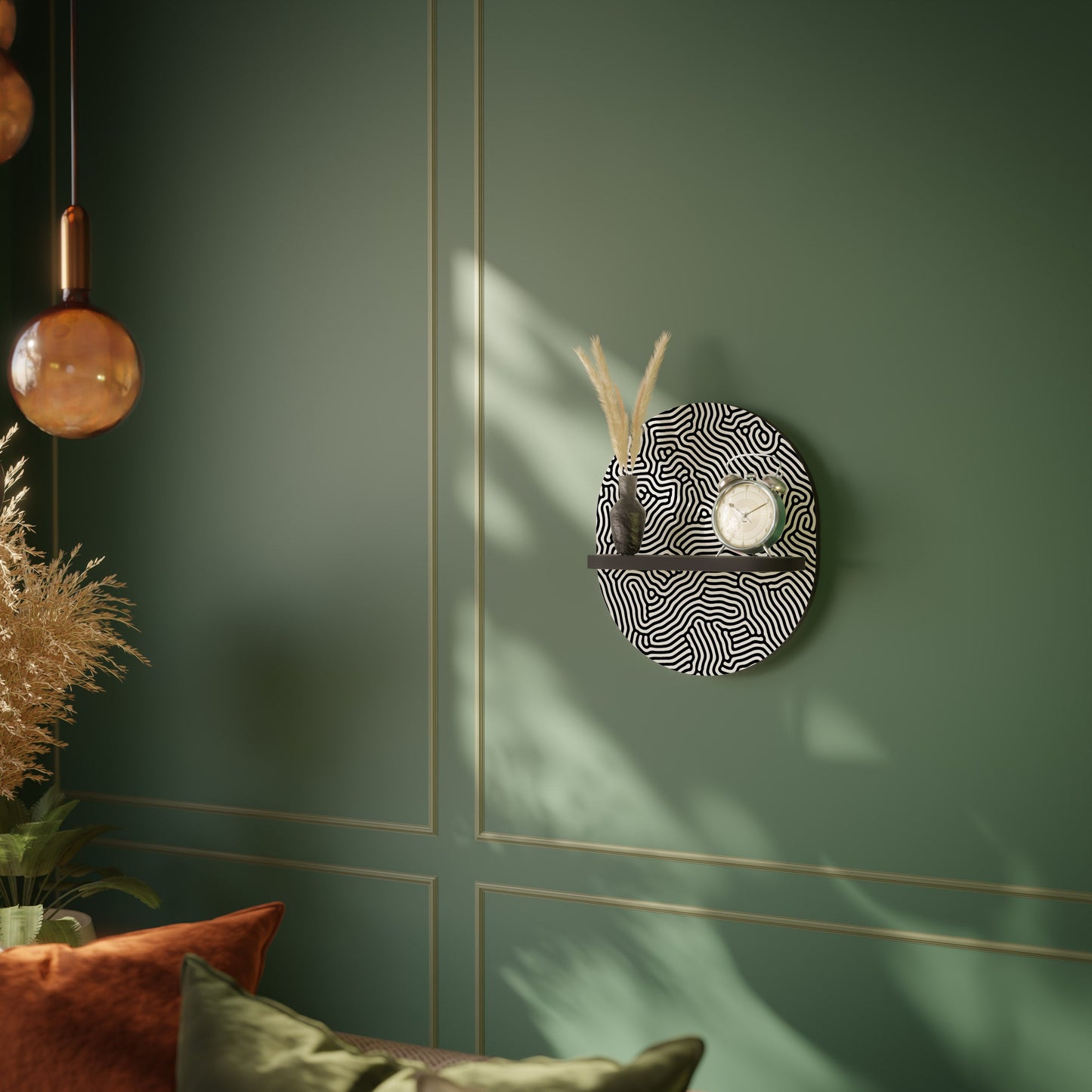 LIVING DOT Oval Art Shelf In Black Finish