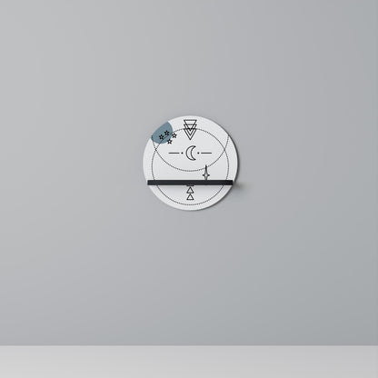 CELESTIAL BODY Round Art Shelf In Black Finish