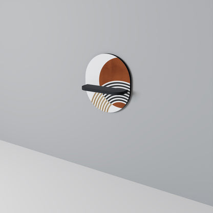 SPACE AROUND Oval Art Shelf In Black Finish