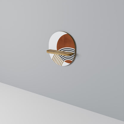 SPACE AROUND Mensola Ovale Decorativa in Effetto Rovere