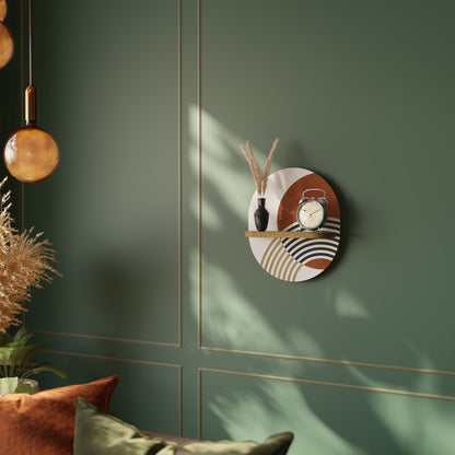 SPACE AROUND Mensola Ovale Decorativa in Effetto Rovere