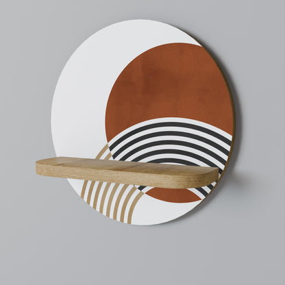 SPACE AROUND Mensola Rotonda Decorativa in Effetto Rovere