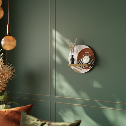 SPACE AROUND Mensola Rotonda Decorativa in Effetto Rovere