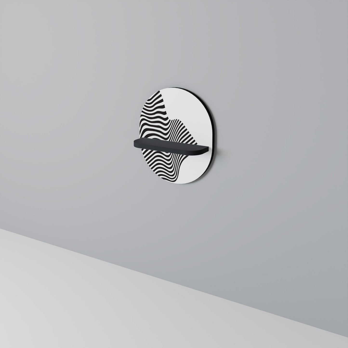 ILLUSIONARY FLOW Mensola Ovale Decorativa con Finitura Nera