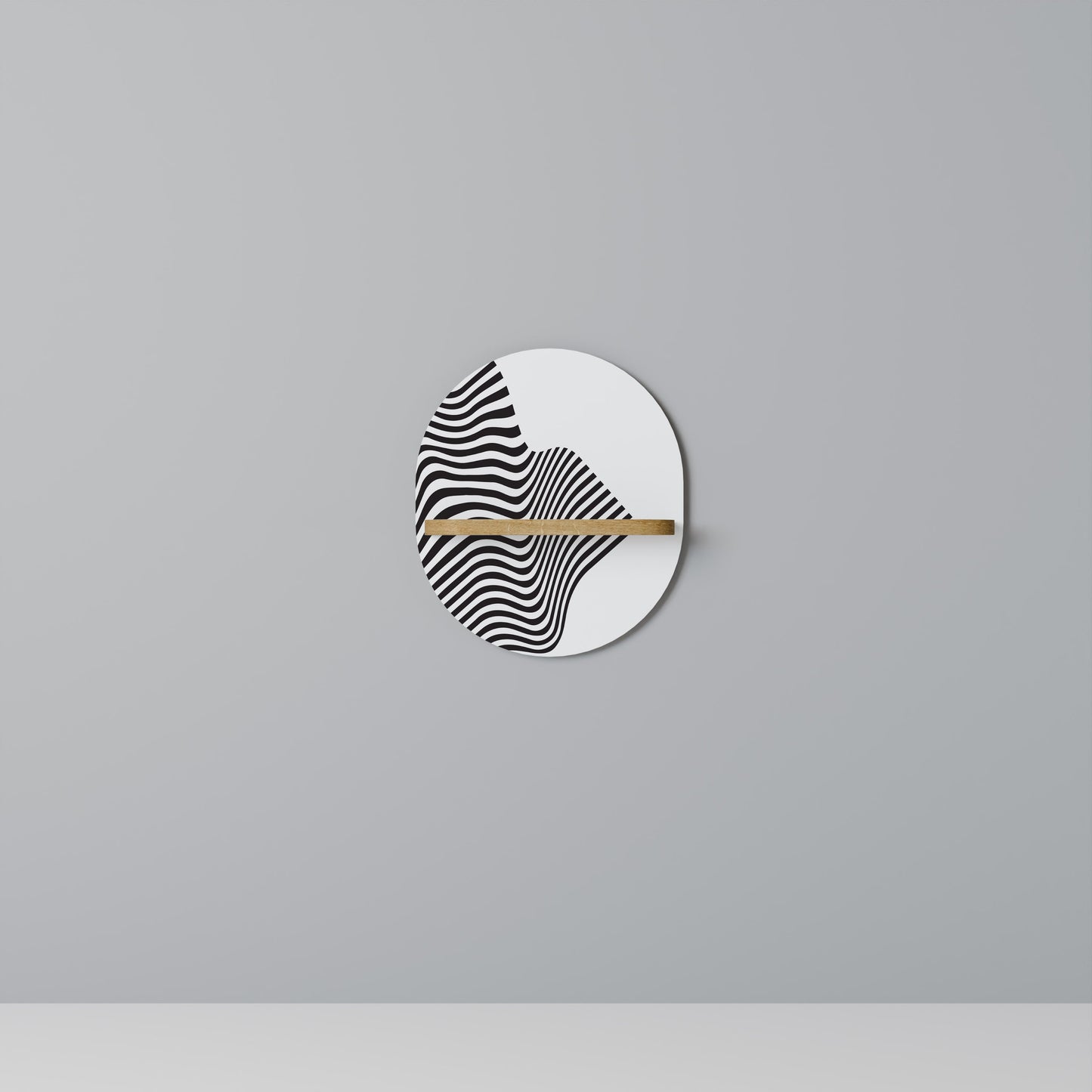 ILLUSIONARY FLOW Mensola Ovale Decorativa in Effetto Rovere